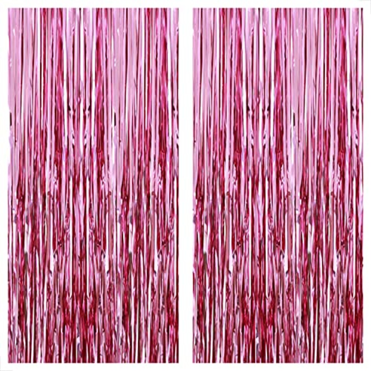 KatchOn, Pink Backdrop for Pink Party Decorations - XtraLarge 6.4x8 Feet,  Pack of 2, Pink Foil Fringe Curtain, Pink Fringe Backdrop for Pink  Streamers Party Decorations, Pink Birthday Decorations